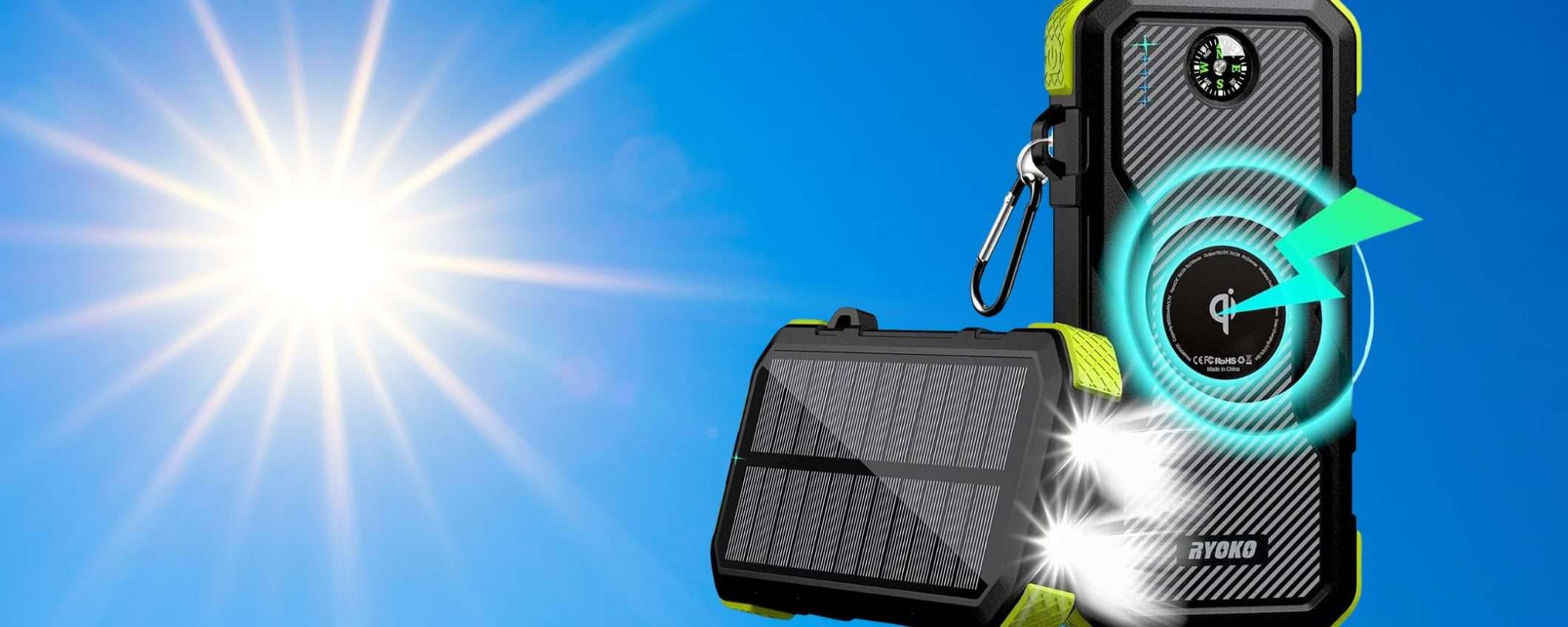 Questo powerbank è una piccola centrale elettrica solare: SPETTACOLO (25€)