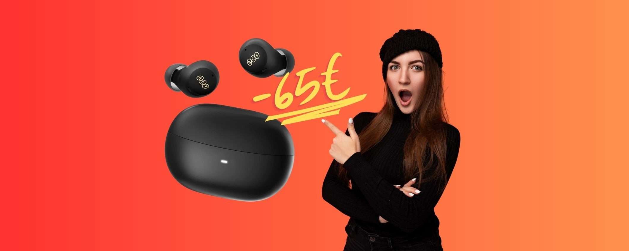 QCY HT07: gli auricolari wireless sono in TRIPLO SCONTO su Amazon