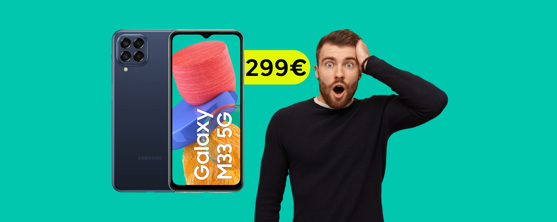 Samsung Galaxy M33 5G: il prezzo su Amazon scende a soli 299€