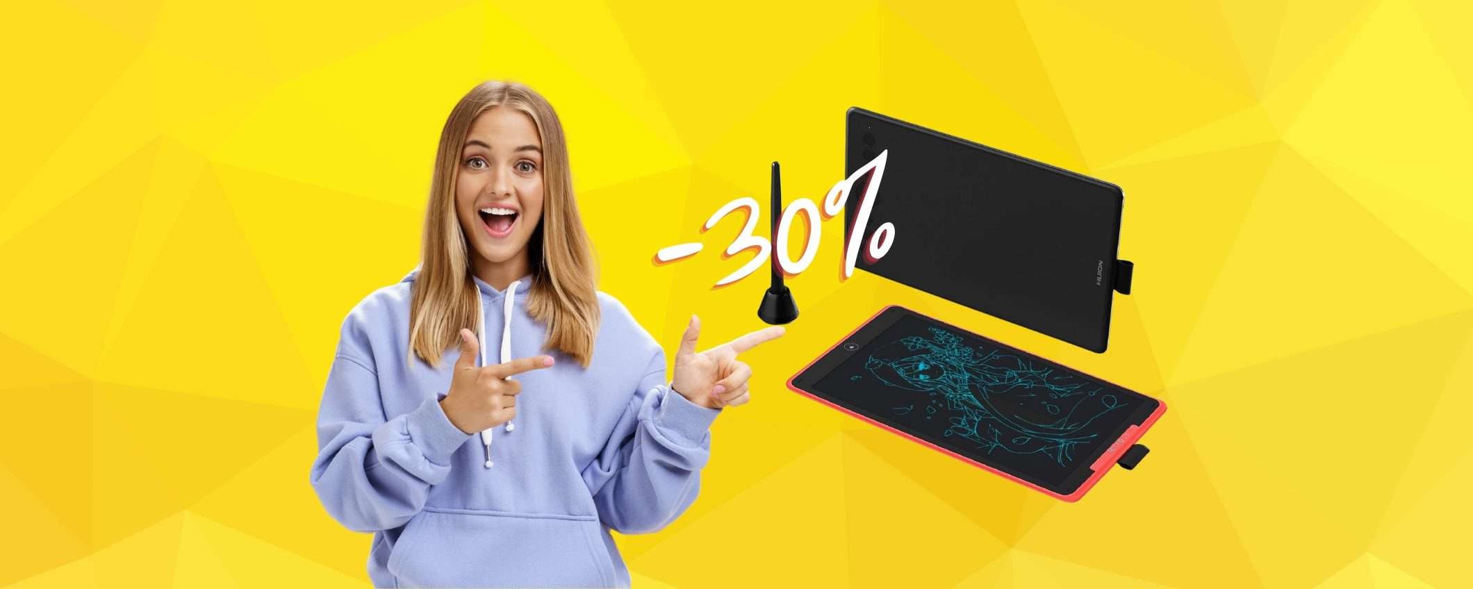 Tavoletta grafica per Windows, Mac e Android con COUPON del 30%