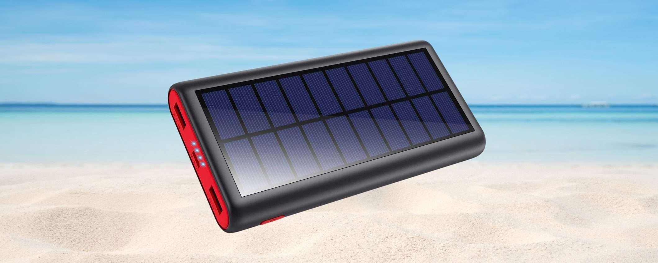 Energia INFINITA? Con questo Powerbank solare 26800mAh puoi (-15%)