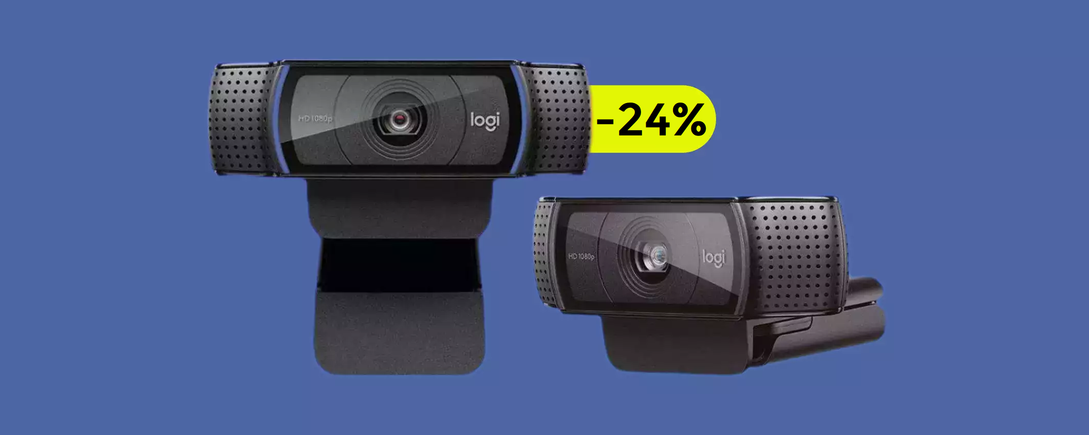 Webcam Logitech FullHD pieghevole e con doppio microfono: solo 78€