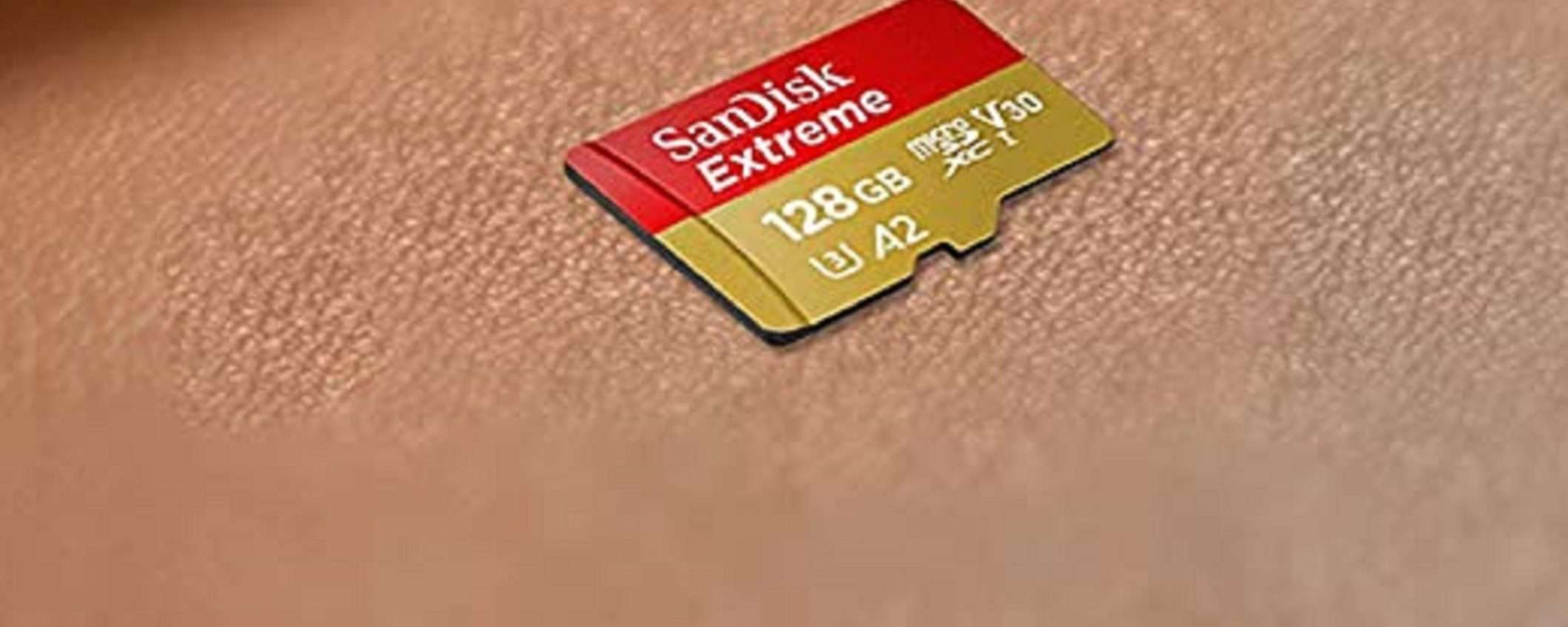 MicroSDXC SanDisk Extreme da 128GB + adattatore SD scontati del 52% su Amazon