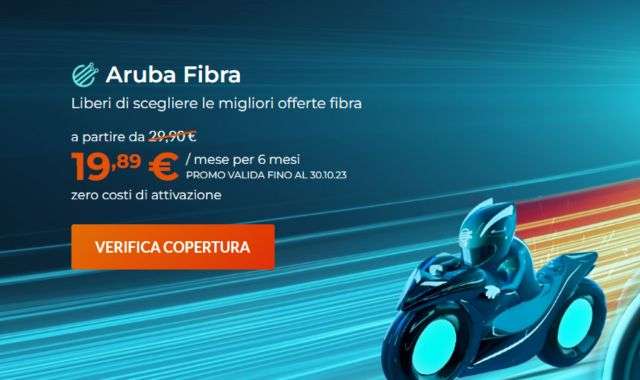 Fibra Aruba 19 euro al mese