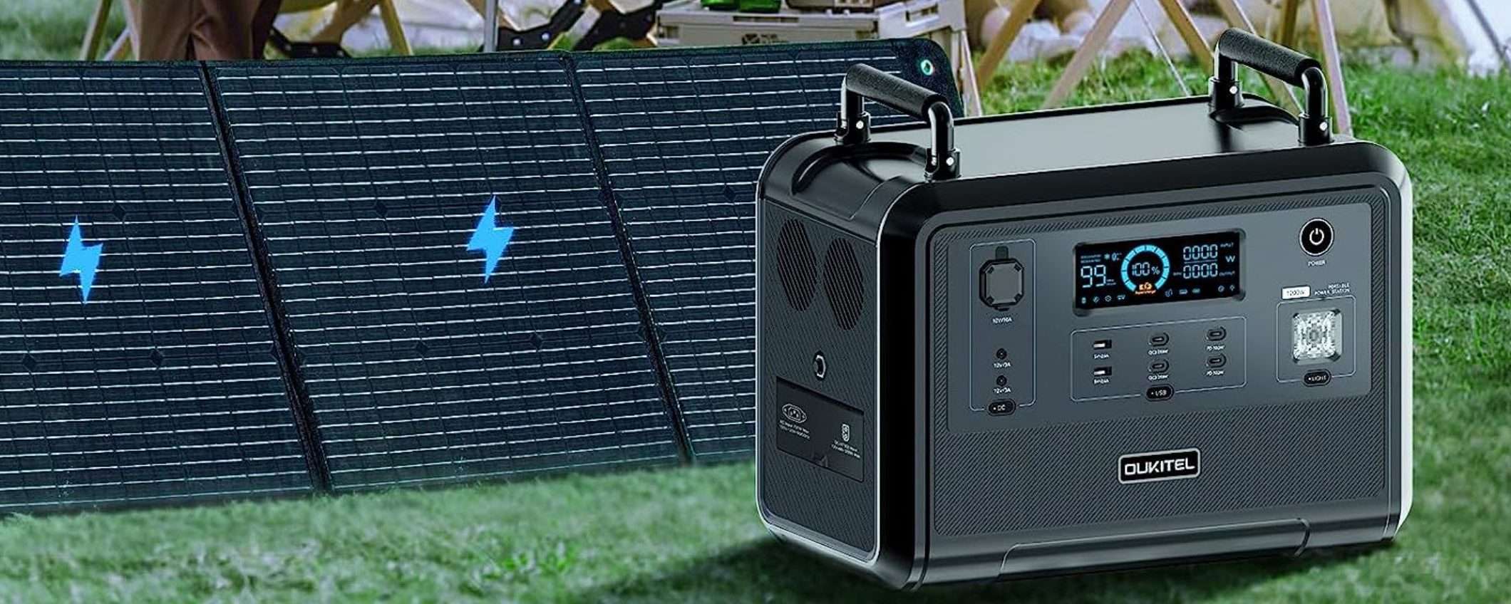 Generatore solare portatile: potentissimo e al minimo storico su Amazon