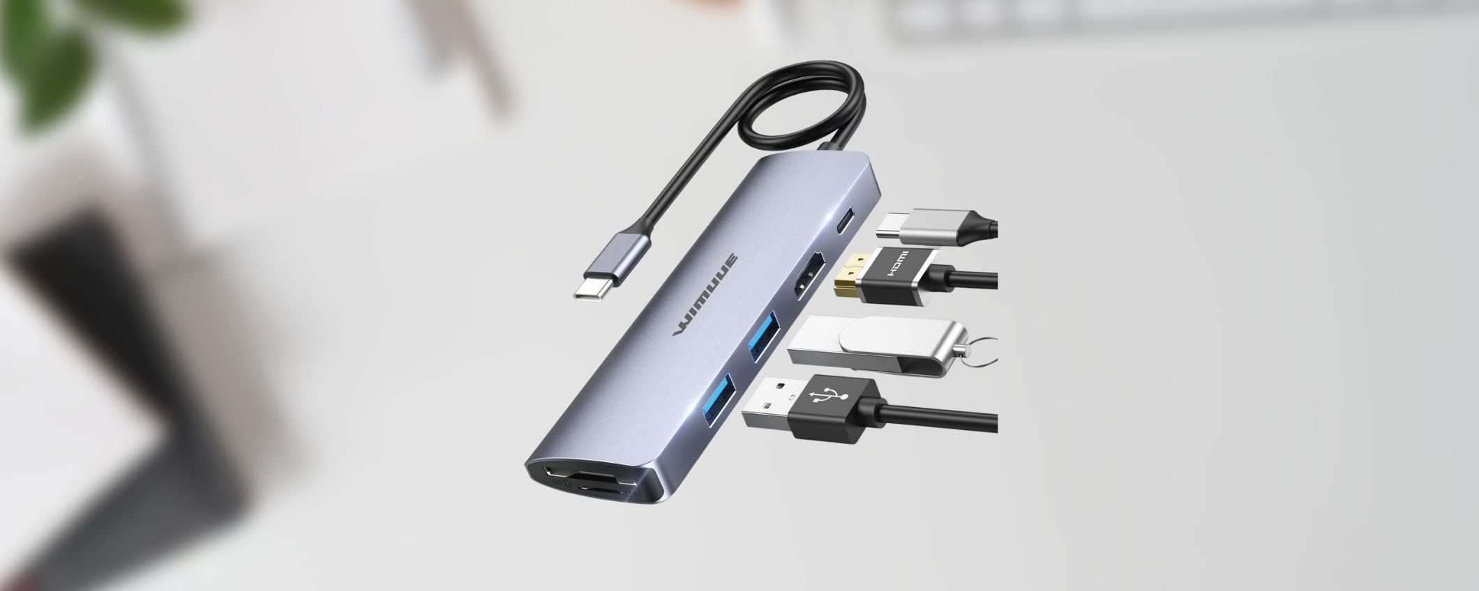 Hub USB-C 7 in 1 al 50% di sconto con il codice promozionale Amazon