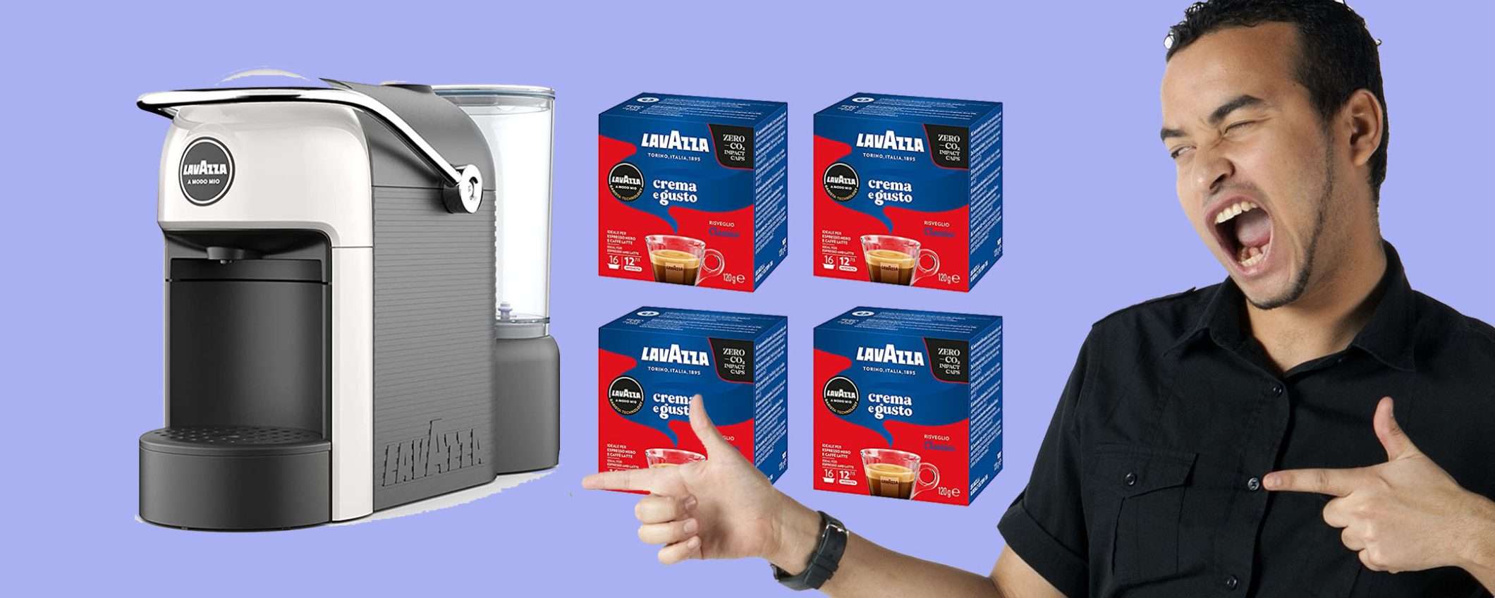 Lavazza A Modo Mio Jolie con 64 capsule in offerta a soli 77€ (-20%)