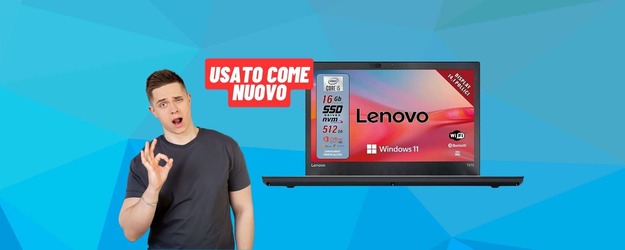 PC portatile Lenovo potentissimo: ricondizionato come nuovo a 285 euro