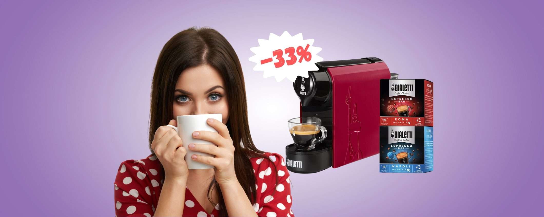 Bialetti Gioia con 32 capsule in super SCONTO su Amazon (-33%)