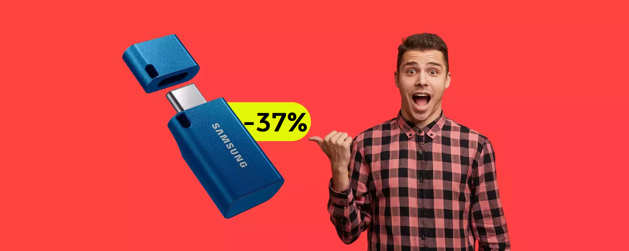 Chiavetta USB C 128GB Samsung: un FULMINE ad appena 22€