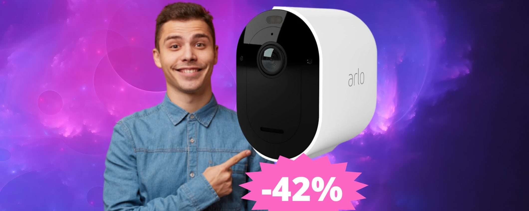 Arlo Pro4: videosorveglianza per esterni premium, in MEGA sconto