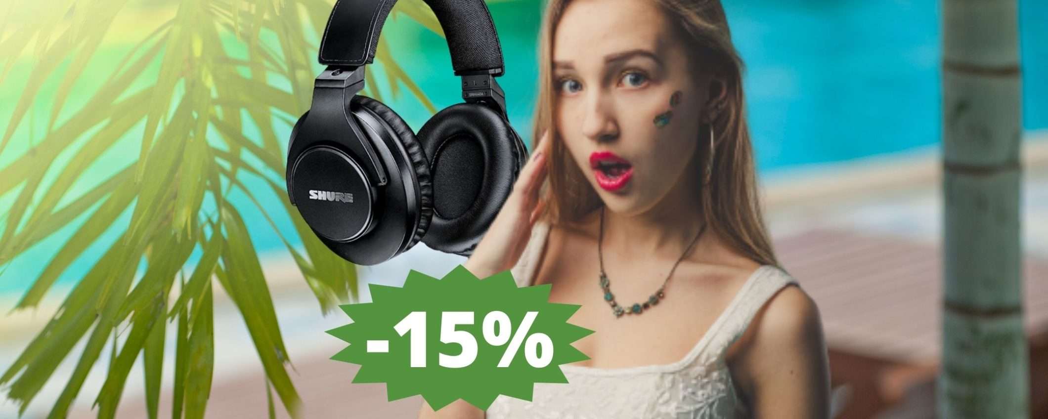 Cuffie cablate Shure SRH440A: audio professionale in sconto su Amazon