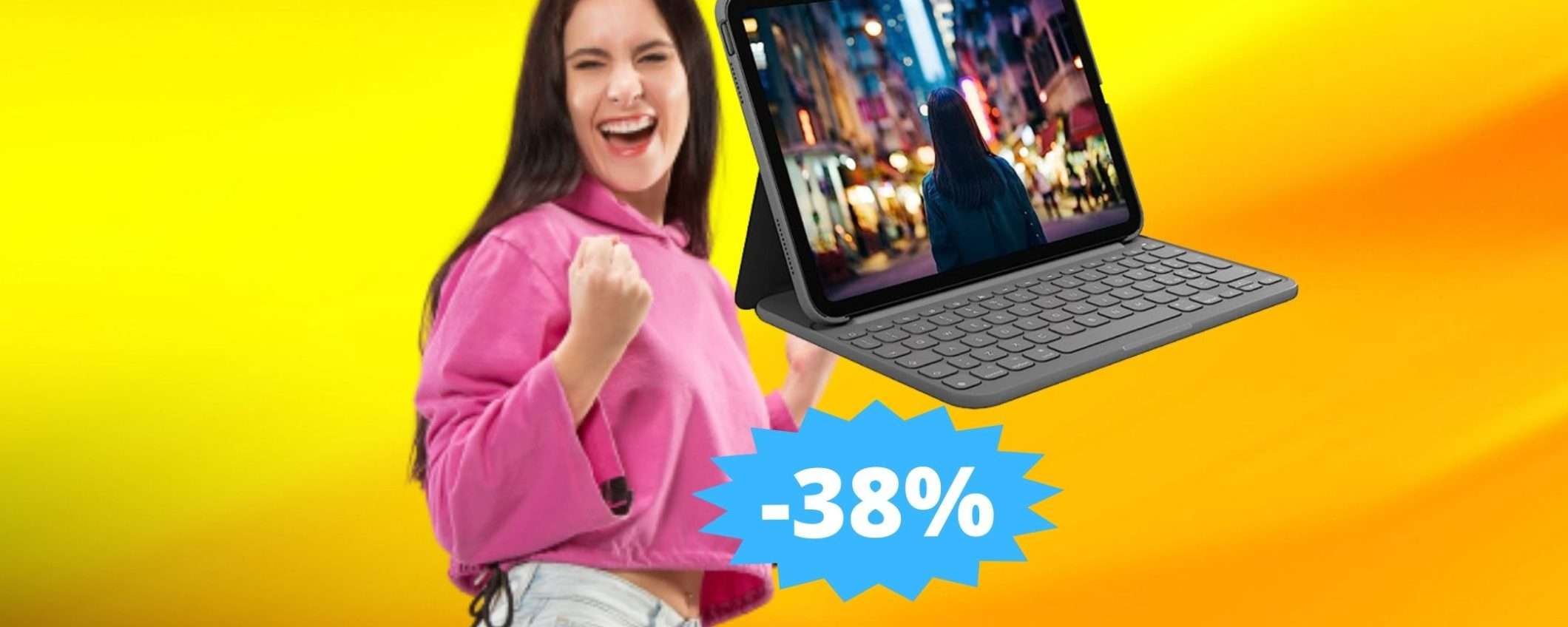 Custodia con tastiera Logitech per iPad: MEGA sconto del 38%