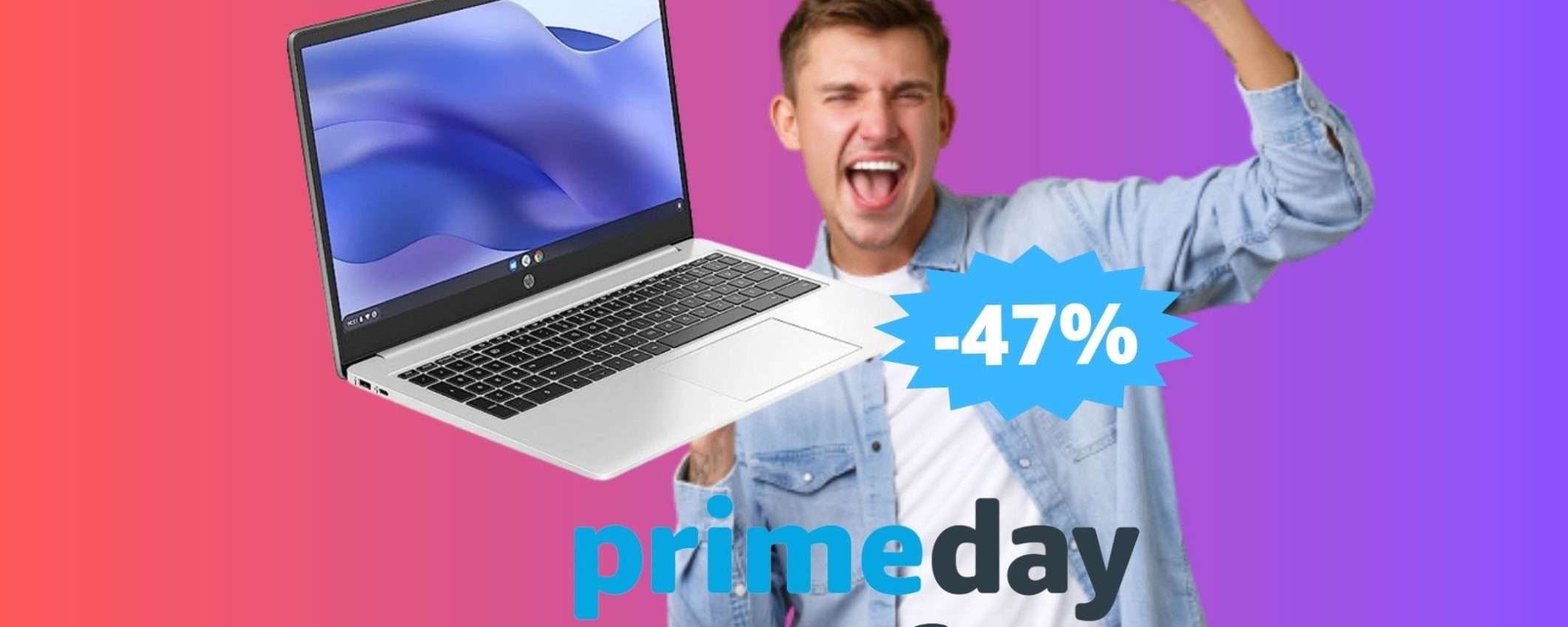 HP Chromebook 15a: prezzo BOMBA grazie ai sconti dei Prime Day