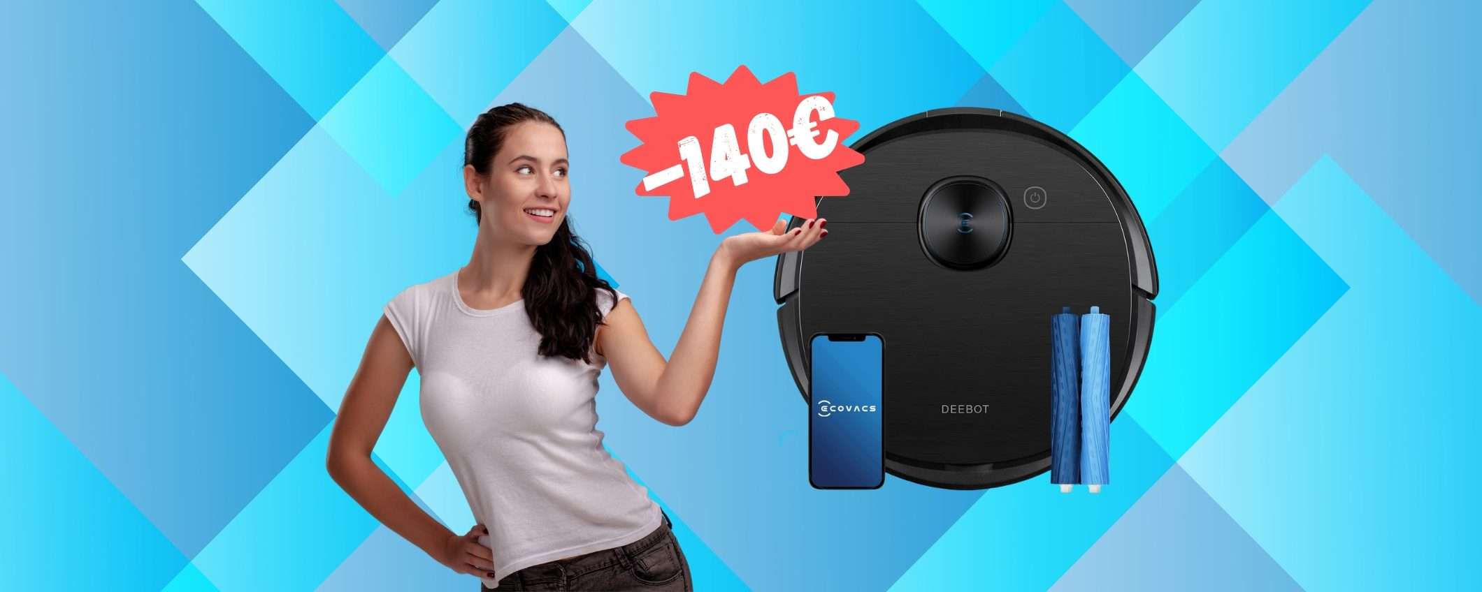 ECOVACS: il robot aspiratutto in OFFERTA a 140€ in MENO