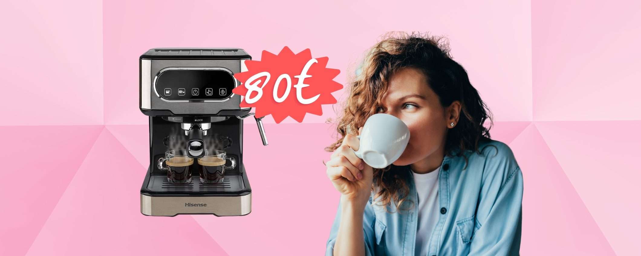 Hisense: macchina per caffè in cialde e macinato con montalatte a 80€