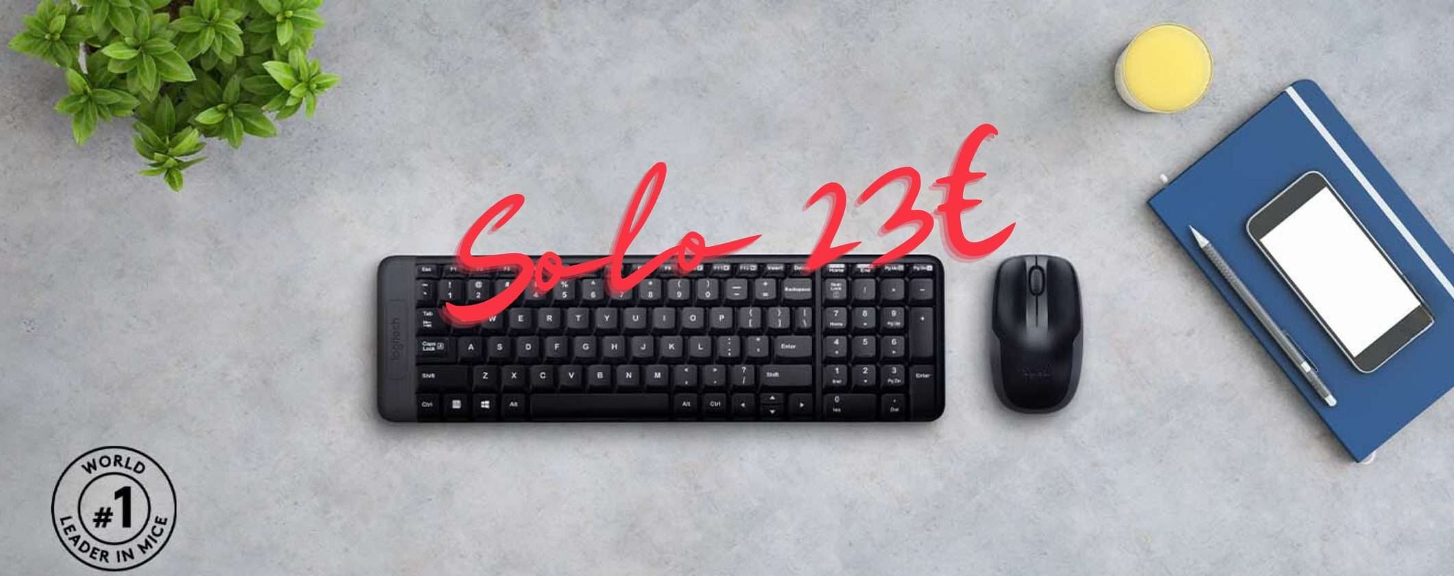 Kit Tastiera + Mouse Logitech MK220 a soli 23€: scopri l'offerta