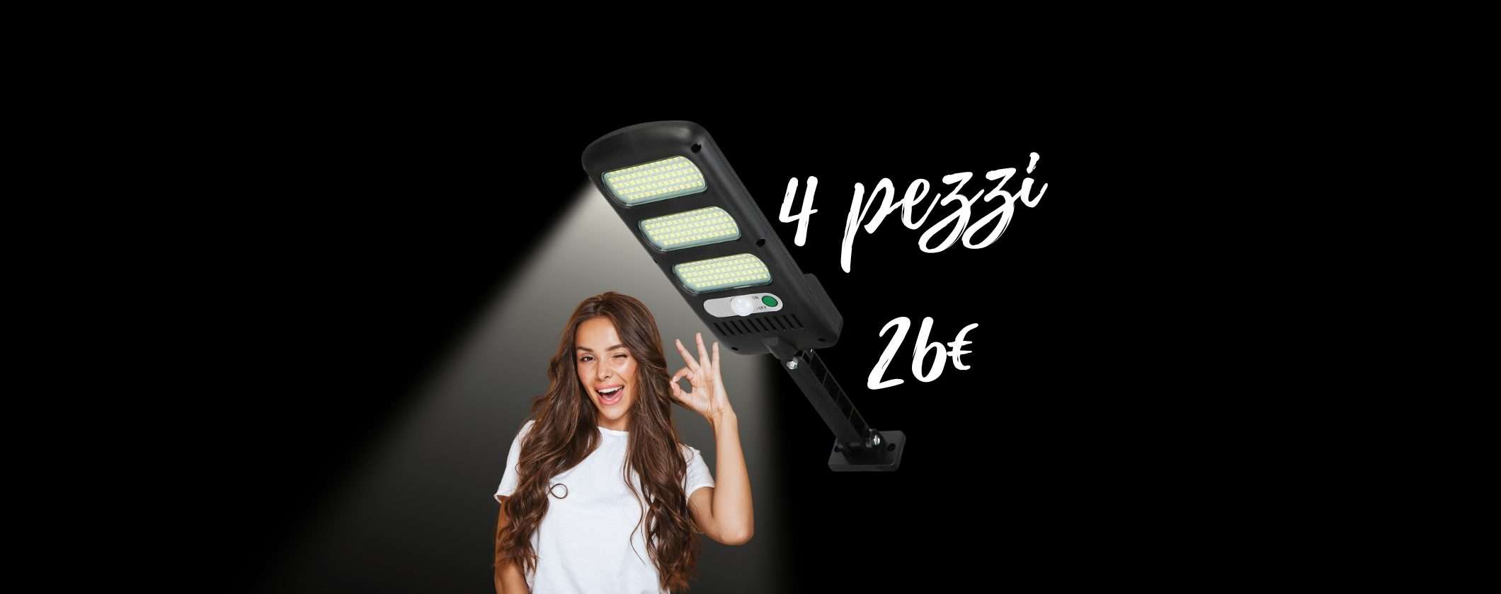 Lampione Solare Stradale LED: 4 PEZZI su eBay a soli 26€