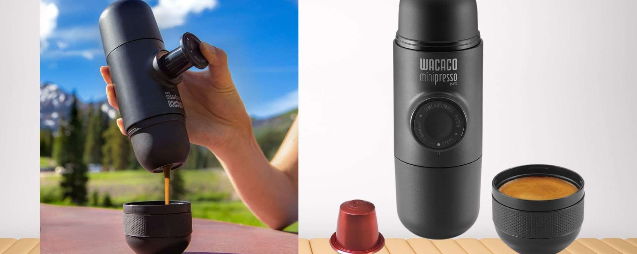 Macchina da caffè portatile compatibile Nespresso: GENIALATA per le vacanze