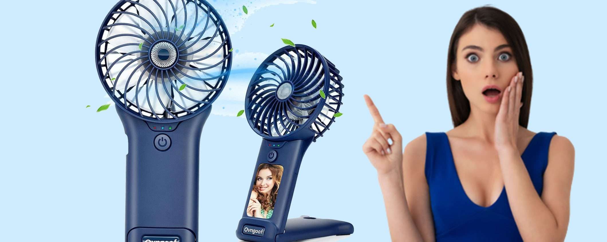 Mini ventilatore 3 in 1 con specchio: aria sempre fresca con soli 13€