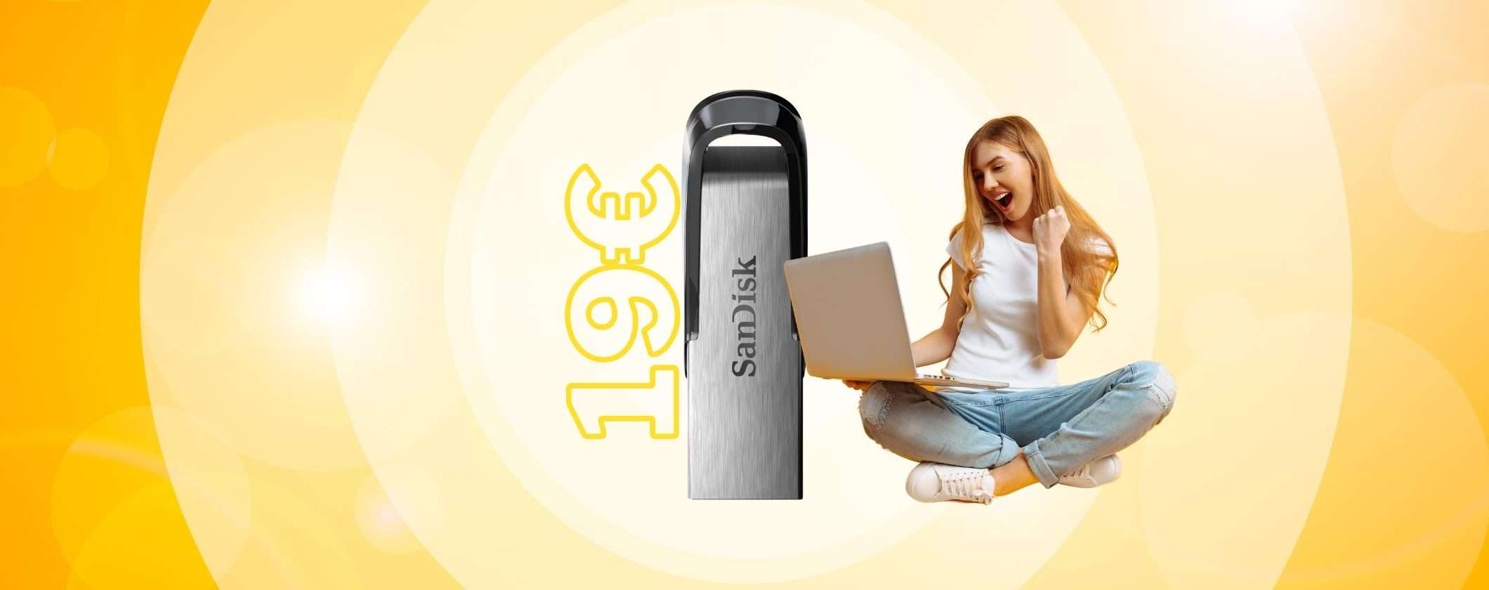 Pen Drive SanDisk 128GB a 19€ su MediaWorld