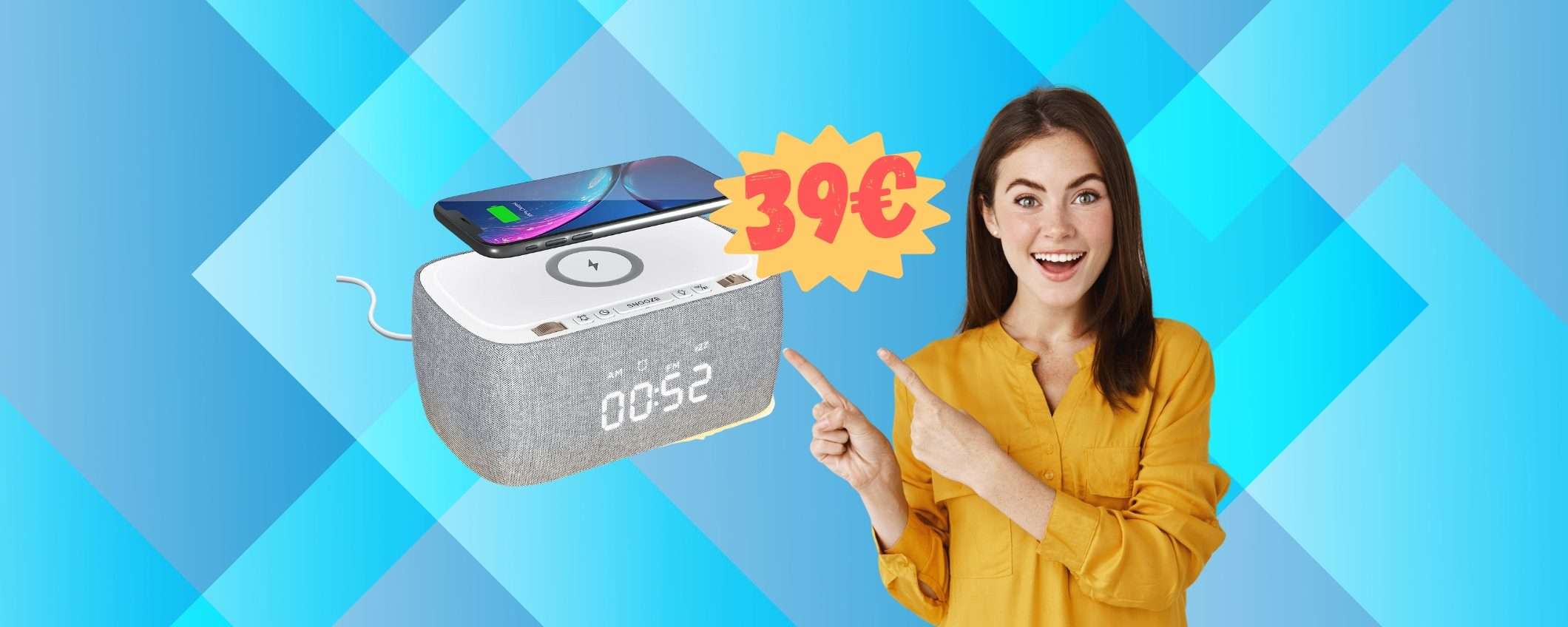 Radiosveglia GENIALE con ricarica wireless a prezzo MAI VISTO