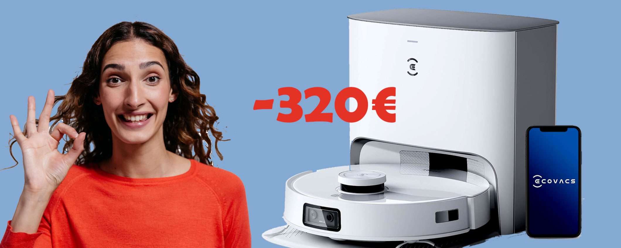 Robot aspira e lava con svuotamento automatico: sconto TOP di 320€