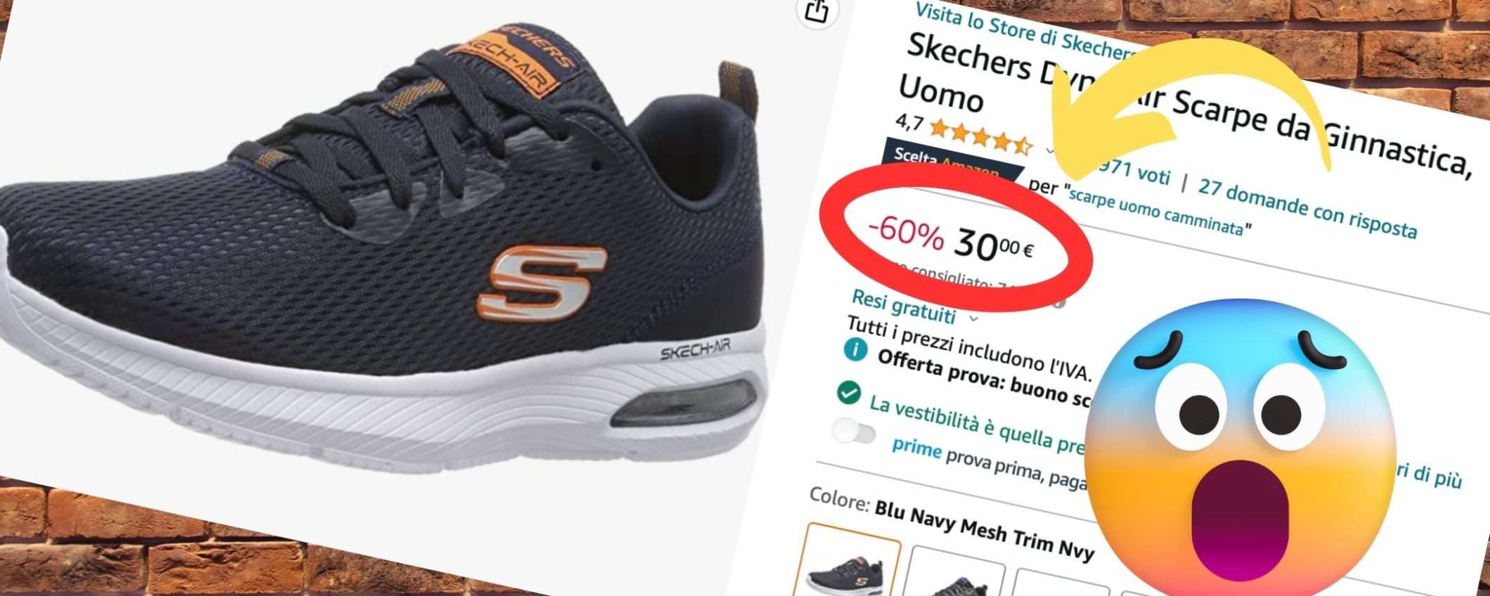 Skechers a partire da 30€ su Amazon: sconti SHOCK fino al 60%