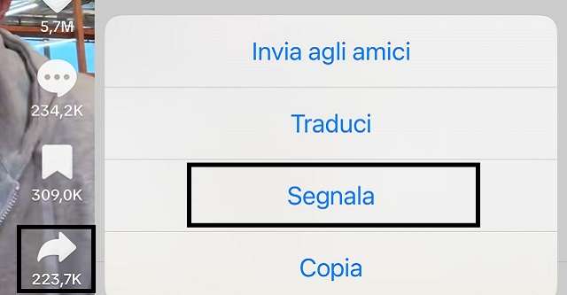Segnare un commento su TikTok