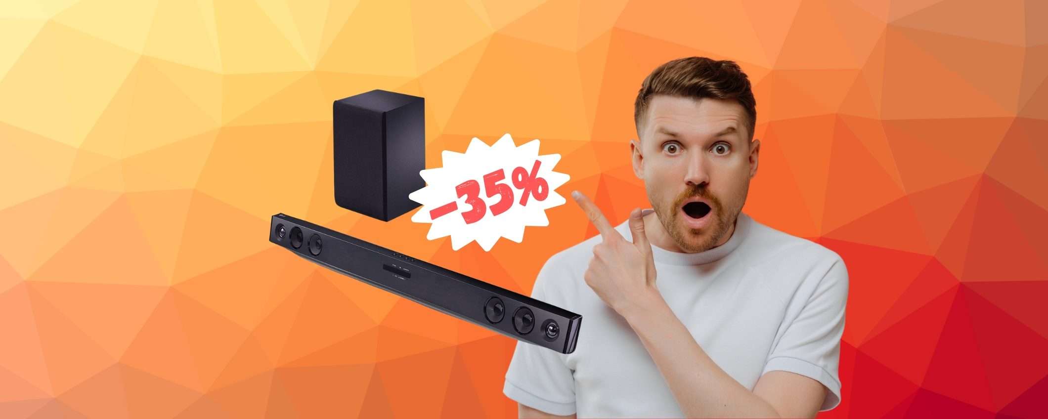 Soundbar LG da 300W e subwoofer wireless in SCONTO al 35%