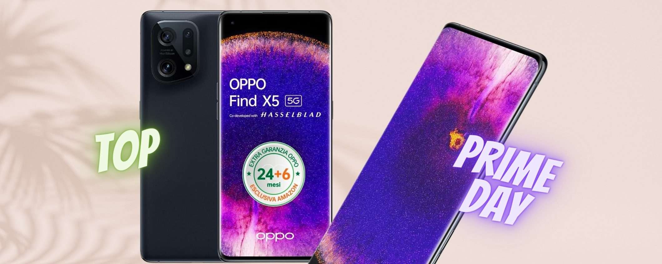 Prezzo DISTRUTTO per OPPO Find X5: 256GB, display FHD+ ai Prime Day