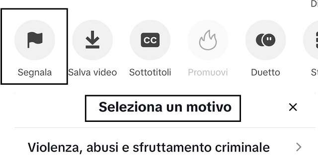 Segnalare contenuti inappropriati su TikTok