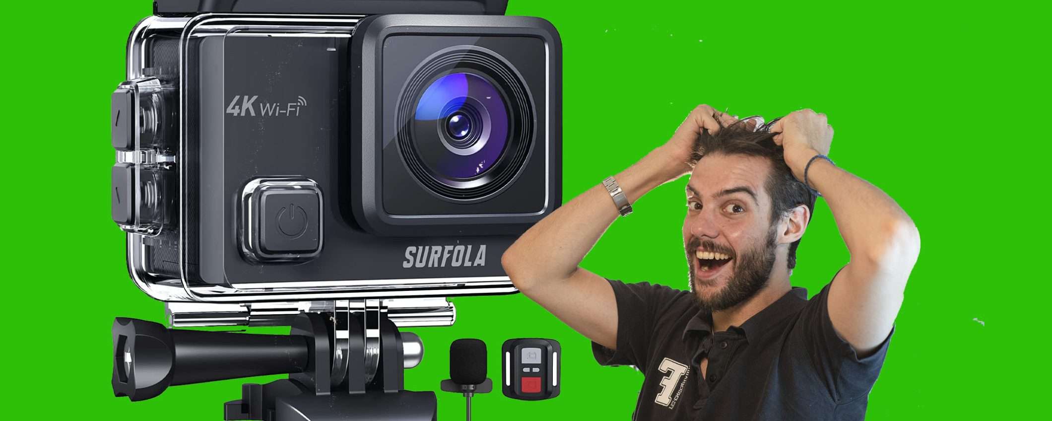 Action Cam 4K in DOPPIO sconto: foto e video spettacolari(41,99€)