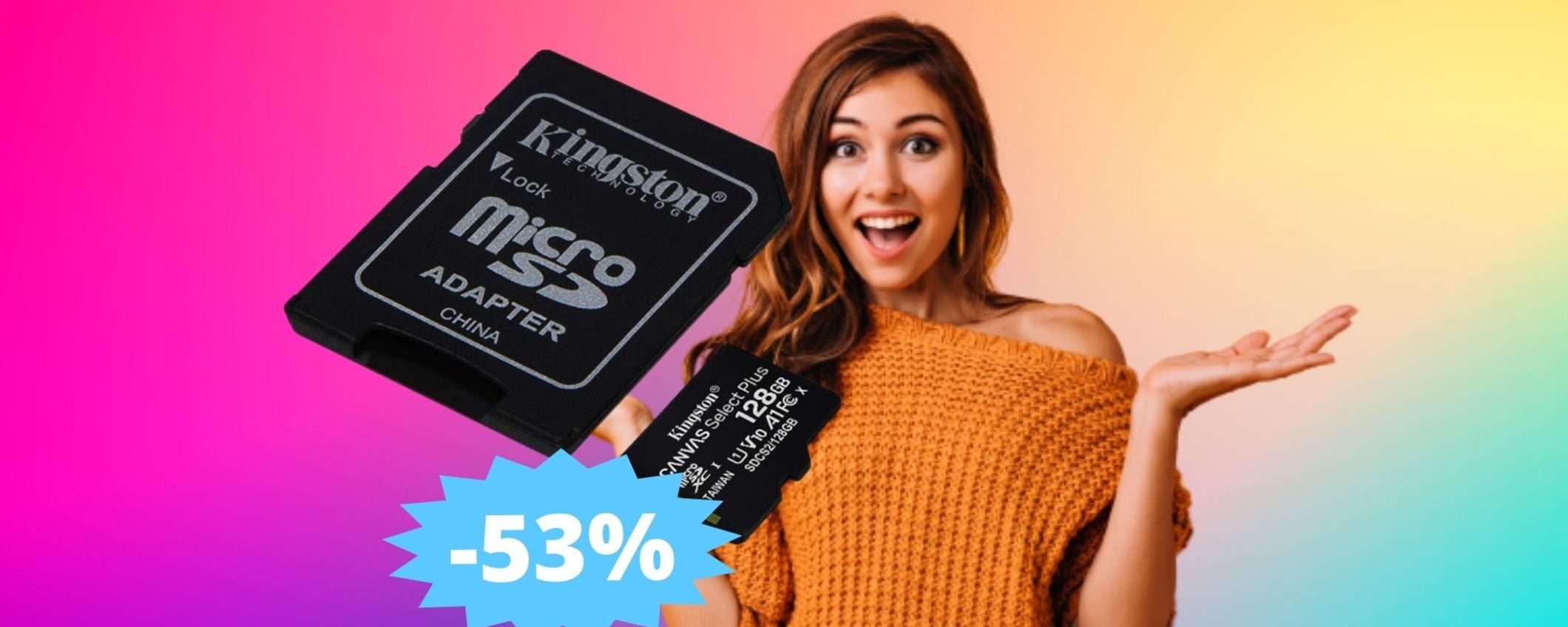 Scheda microSD Kingston Canvas: un AFFARE unico (-58%)