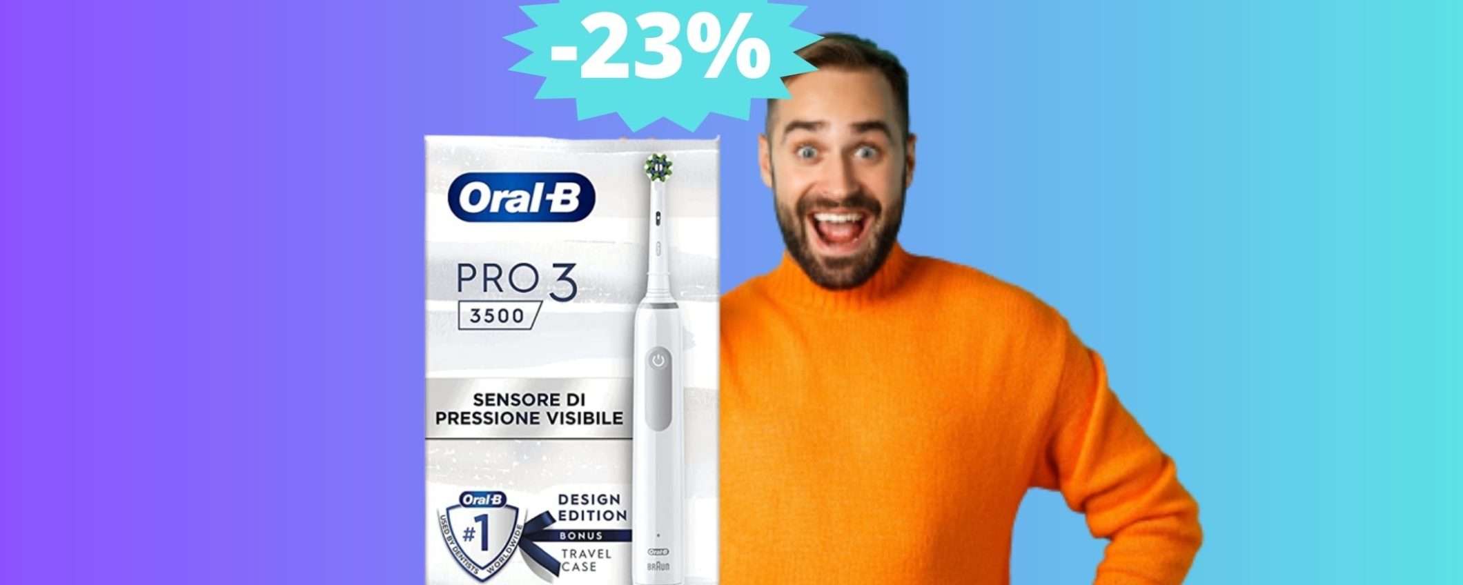 Spazzolino elettrico Oral-B Pro 3: SUPER sconto del 23%