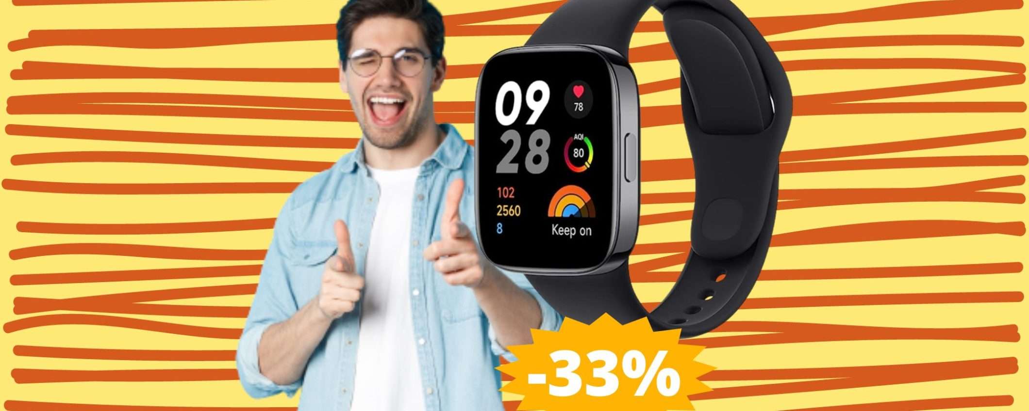 Xiaomi Redmi Watch 3: MEGA sconto del 33% su Amazon