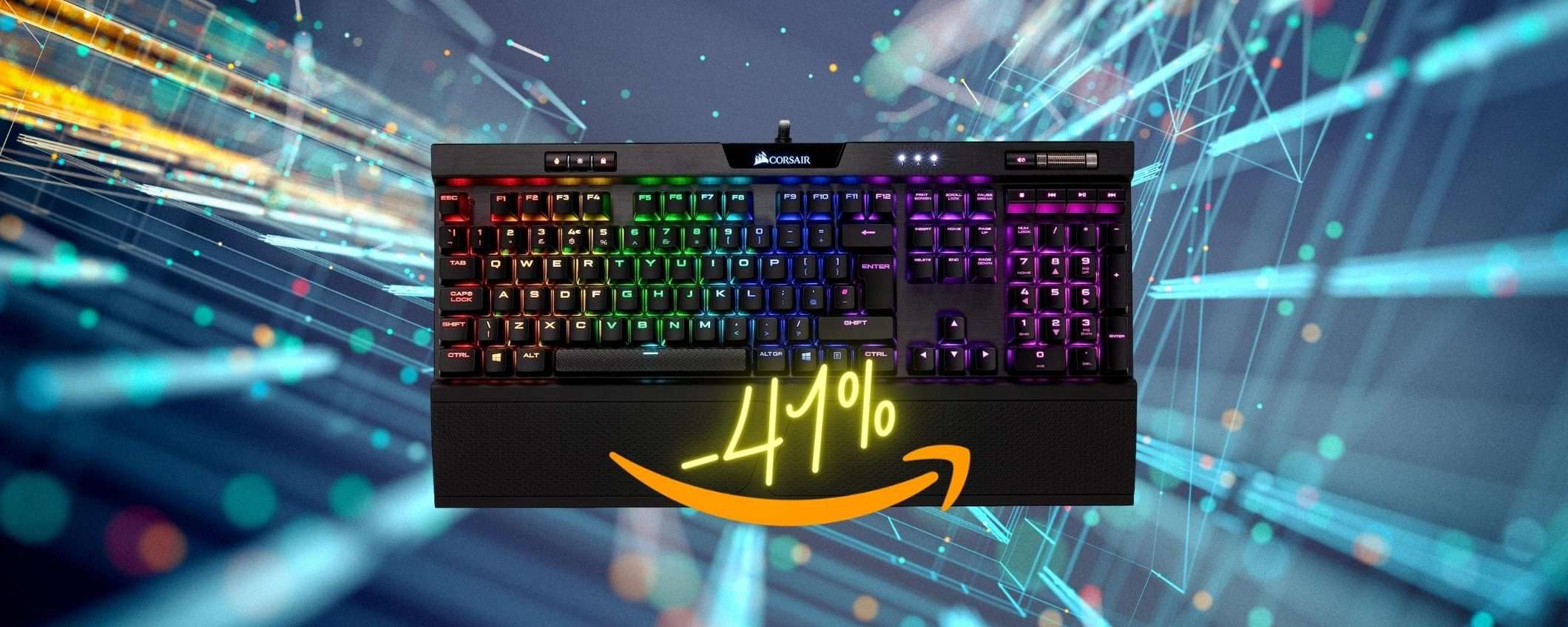 Corsair K70: tastiera meccanica da gaming al 41% su Amazon