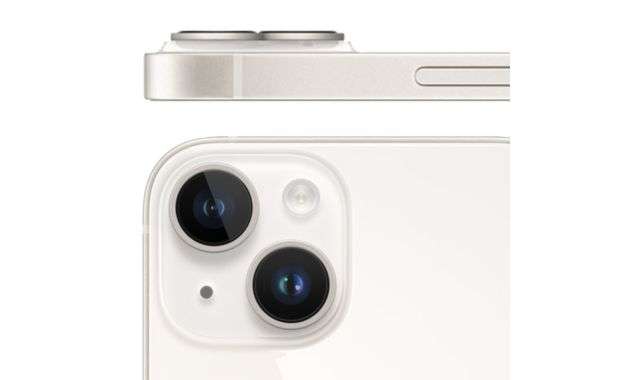 iPhone 14 bianco fotocamer