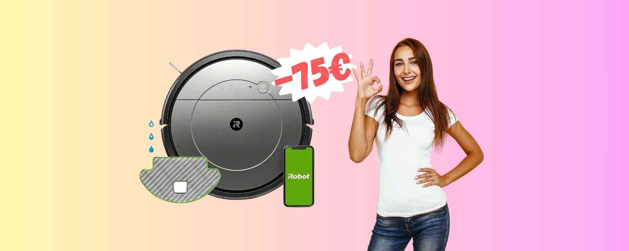 iRobot Roomba 2 in 1: aspira e lava e lo comandi con la voce (-75€)