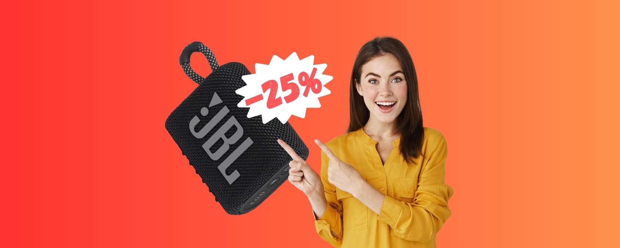 JBL GO 3: torna il RE degli speaker Bluetooth in SCONTO (-25%)