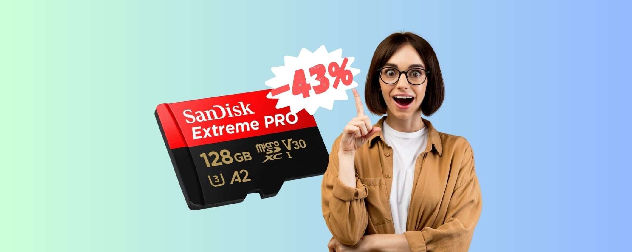 SanDisk Extreme PRO: la microSD DELUX da 128 GB al 43%