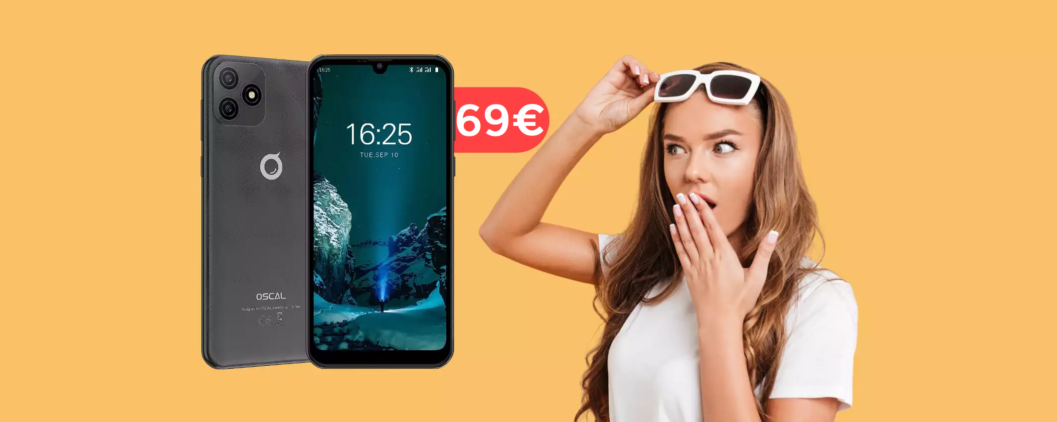 Smartphone Android nuovo di zecca e con FaceID: PAZZIA a 69€