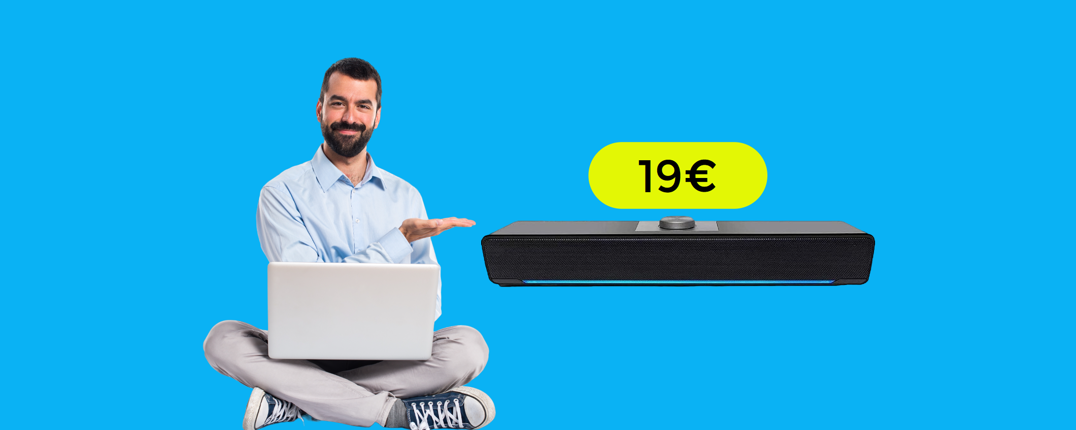 Soundbar per TV, PC, smartphone e tablet: 19€ col DOPPIO sconto