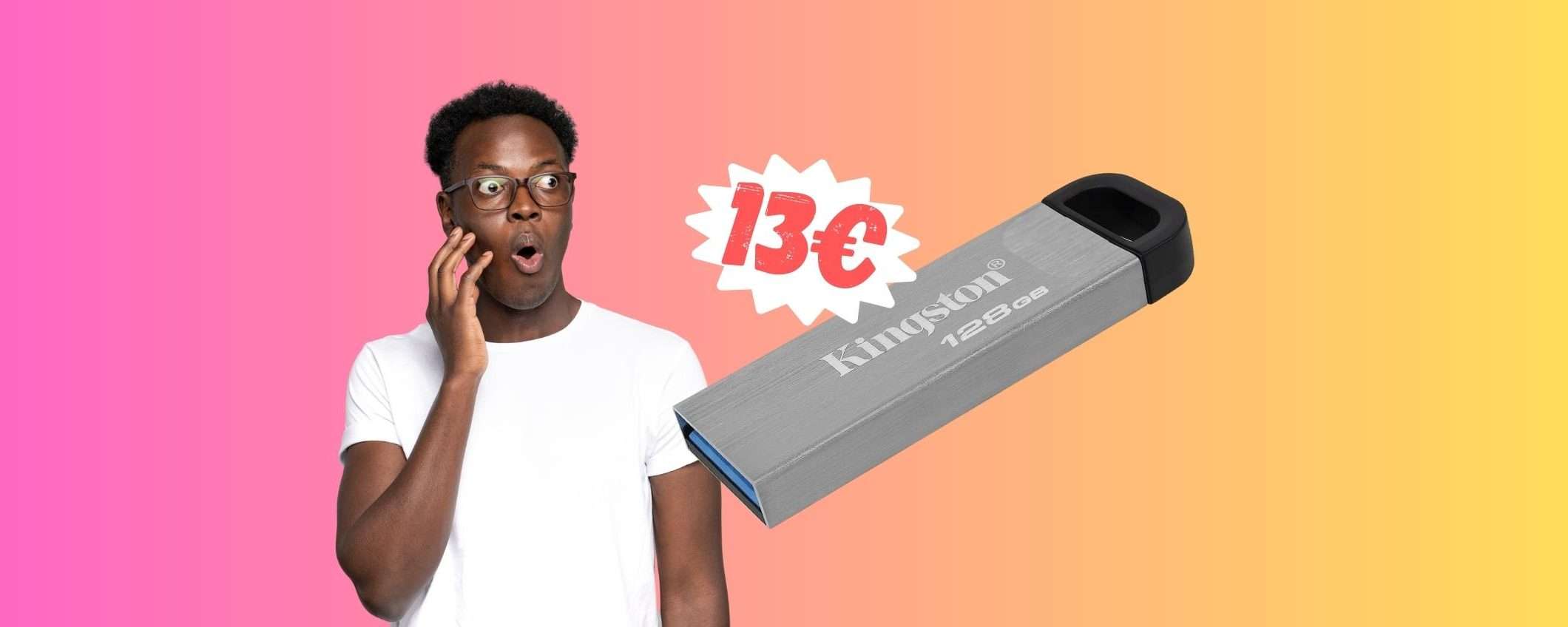 USB da 128 GB by Kingston a PREZZO MINUSCOLO (13€)