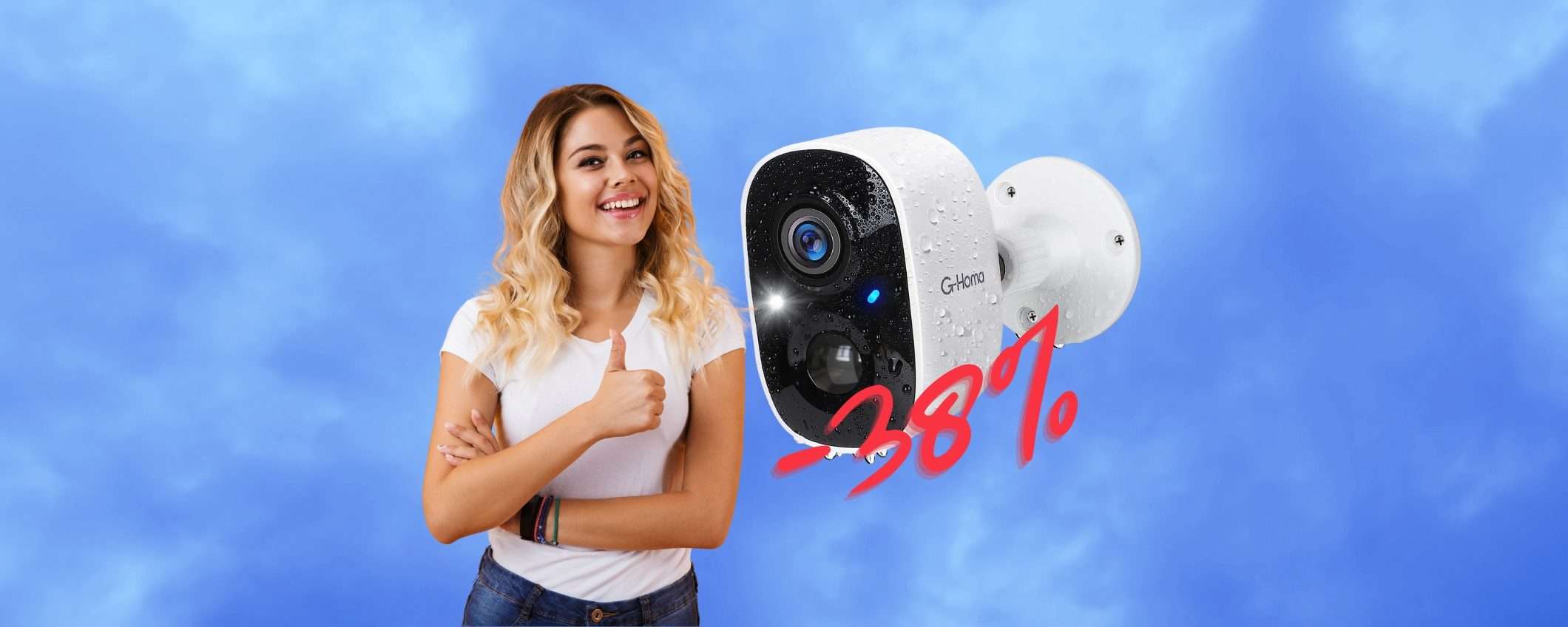 Videocamera di sorveglianza WiFi con sensore e sirena al 38%