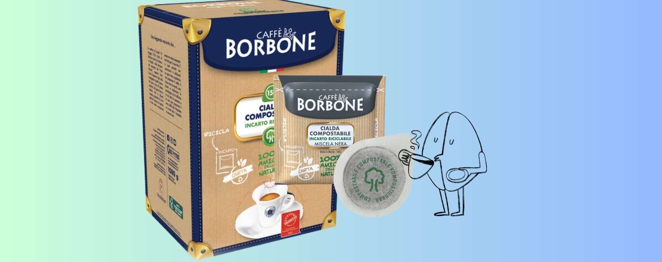 300 Cialde Compostabili Caffè Borbone a soli 37€