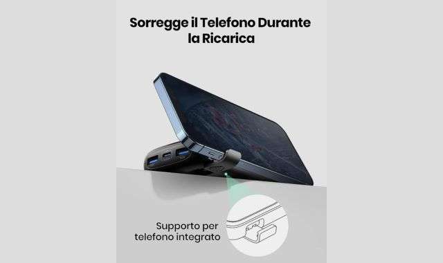 Powerbank 10000mAh sorreggi telefono