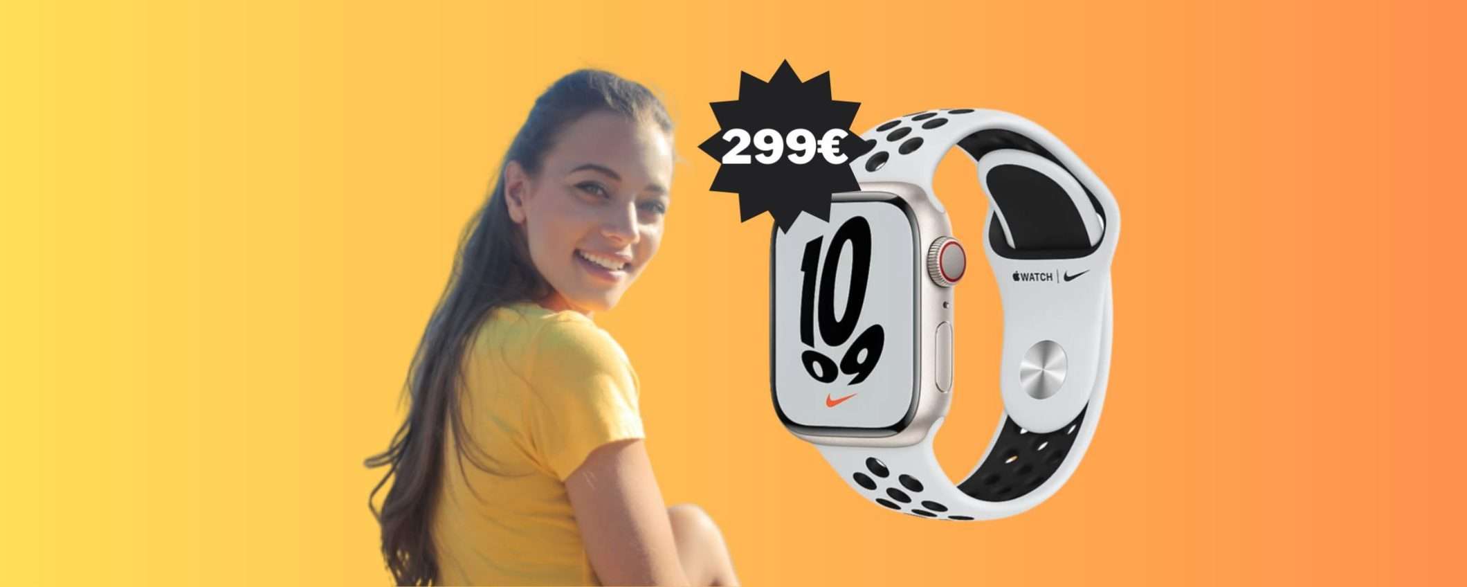 Apple Watch Nike Series 7 GPS+Cell in super offerta a 299 euro da MediaWorld