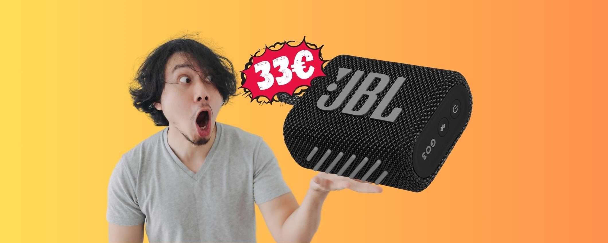 BOMBA Amazon: il mini speaker JBL GO 3 a 33€, da non perdere