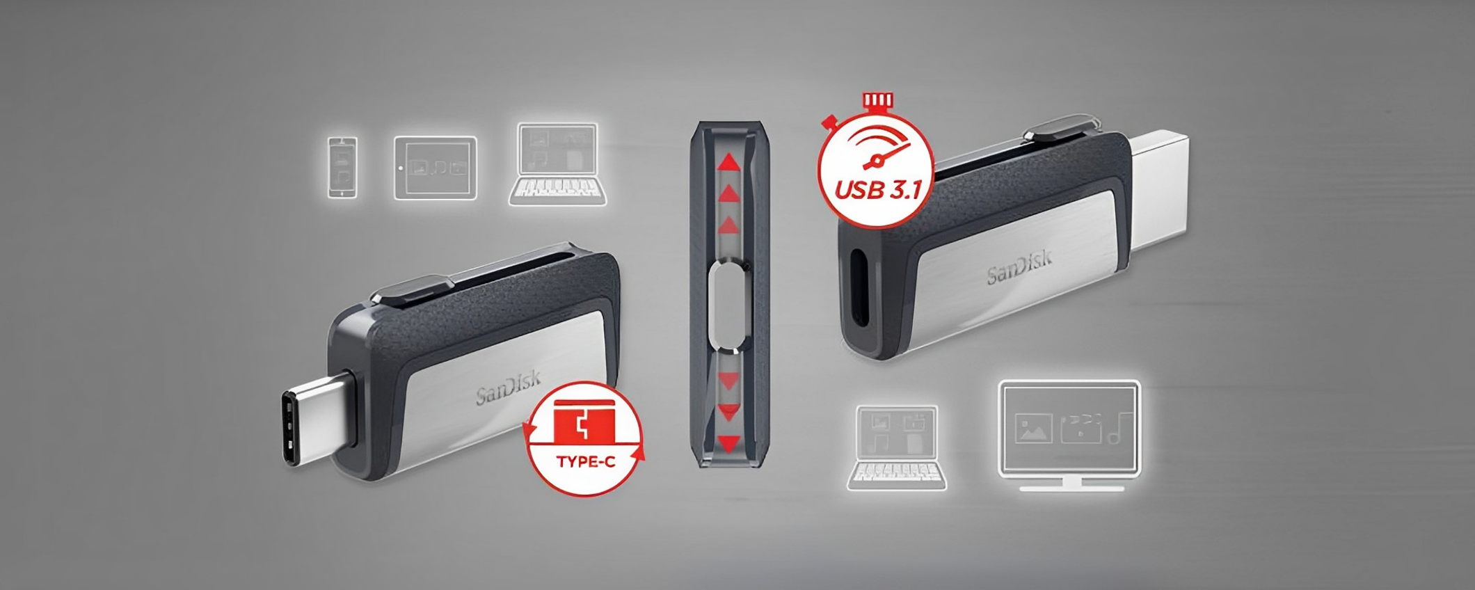 Chiavetta USB 128GB con 2 uscite: compatibilità universale (19€)